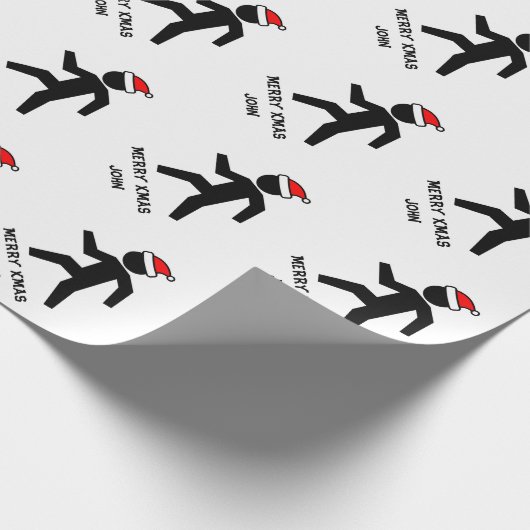 Grappig gepersonaliseerd kerstpapier cadeaupapier (Hoek)