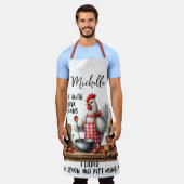 Grappig gepersonaliseerd kip Gezegde Schort (Gedragen)
