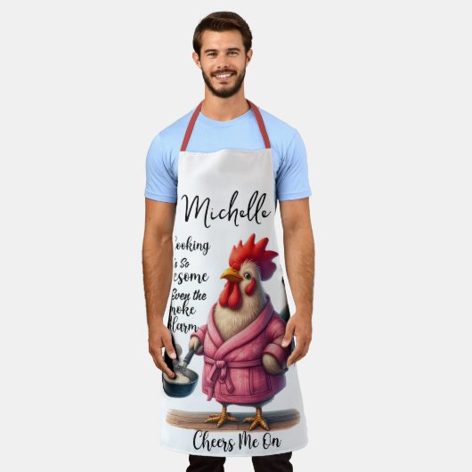 Grappig gepersonaliseerd kip Gezegde Schort (Gedragen)