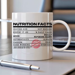 Grappig gepersonaliseerd label voor klassieke typo koffiemok