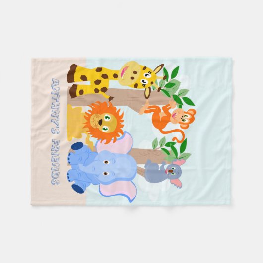 Grappig gepersonaliseerd oerwoud fleece deken (Voorkant (Horizontaal))