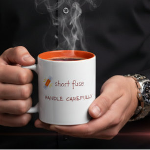 Grappig gepersonaliseerd sarcastisch cadeau voor m tweekleurige koffiemok