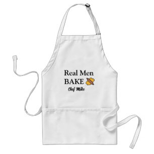 Grappig gepersonaliseerd schort Echte mannen bakk