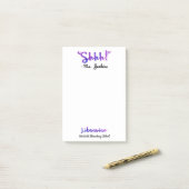 Grappig gepersonaliseerd Shhh! Schoollibrarian Quo Post-it® Notes (Op bureau)