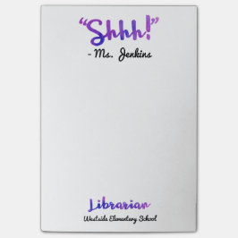 Grappig gepersonaliseerd Shhh! Schoollibrarian Quo Post-it® Notes