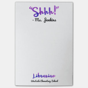 Grappig gepersonaliseerd Shhh! Schoollibrarian Quo Post-it® Notes