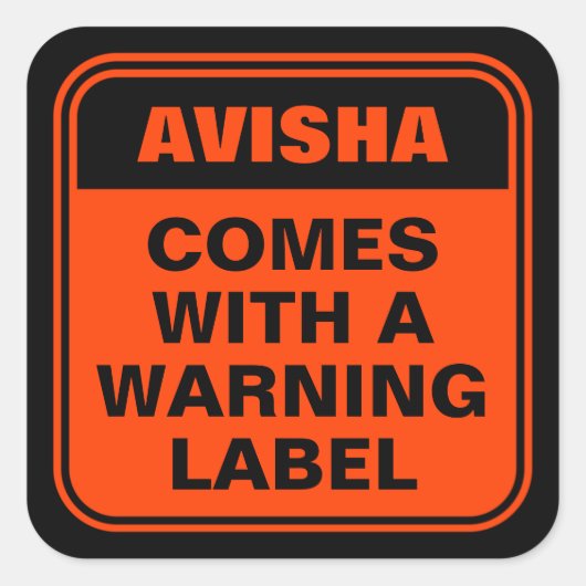 Grappig gepersonaliseerd sinaasappel komt met waar vierkante sticker (Voorkant)