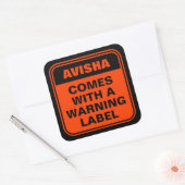 Grappig gepersonaliseerd sinaasappel komt met waar vierkante sticker (Envelop)