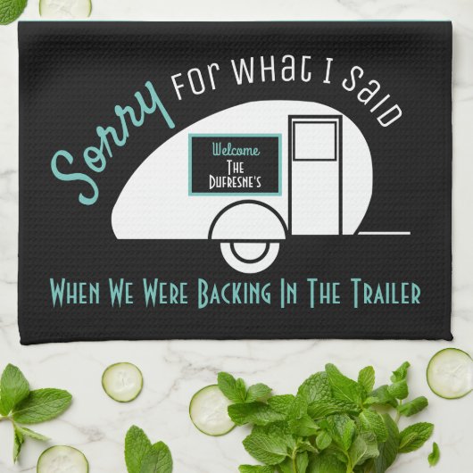 Grappig gepersonaliseerd "Sorry toen we..." Keuken Theedoek (Gevouwen)