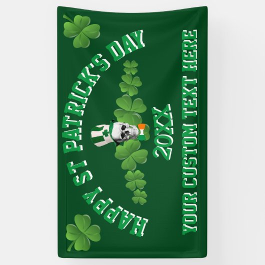 Grappig gepersonaliseerd Sr Patrick's dag. Spandoek (Verticaal)