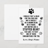 Grappig gepersonaliseerd vecht een Beer voor je va Bedankkaart (Voorkant / Achterkant)