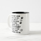 Grappig gepersonaliseerd vecht een Beer voor je va Tweekleurige Koffiemok (Voorkant links)