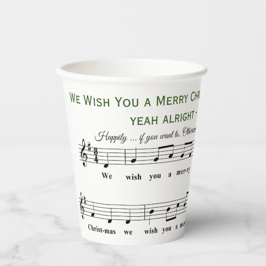 Grappig gepersonaliseerd "We wensen je een vrolijk Papieren Bekers (Voorkant)