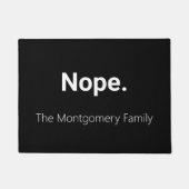 Grappig Gepersonaliseerd Zwart Nope Deurmat (Voorkant)
