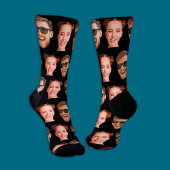 Grappig Gepersonaliseerde 2 Gezichtsfoto Sokken