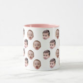 Grappig Gepersonaliseerde Baby Gezicht 2 Foto's Mok (Midden)