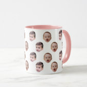 Grappig Gepersonaliseerde Baby Gezicht 2 Foto's Mok (Voorkant rechts)