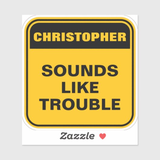 Grappig gepersonaliseerde gele geluiden als proble sticker (Vel)