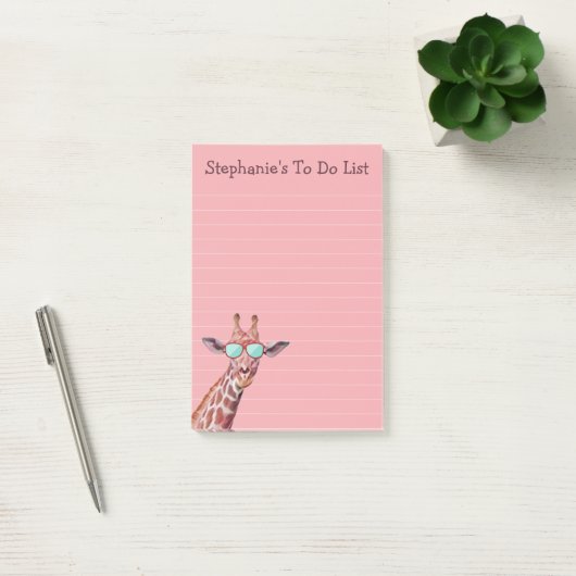 Grappig gepersonaliseerde Giraffe om lijst te doen Post-it® Notes (Kantoor)
