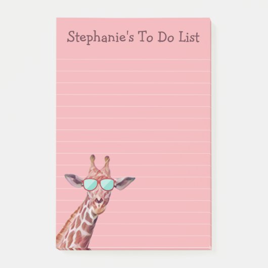 Grappig gepersonaliseerde Giraffe om lijst te doen Post-it® Notes (Voorkant)