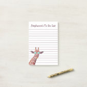 Grappig gepersonaliseerde Giraffe om witte lijst t Post-it® Notes (Op bureau)