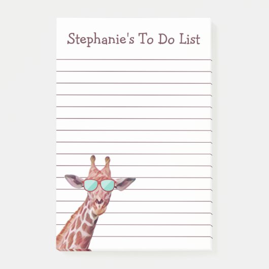 Grappig gepersonaliseerde Giraffe om witte lijst t Post-it® Notes (Voorkant)