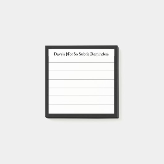 Grappig Gepersonaliseerde Herinnering Lined Sticky Post-it® Notes (Voorkant)