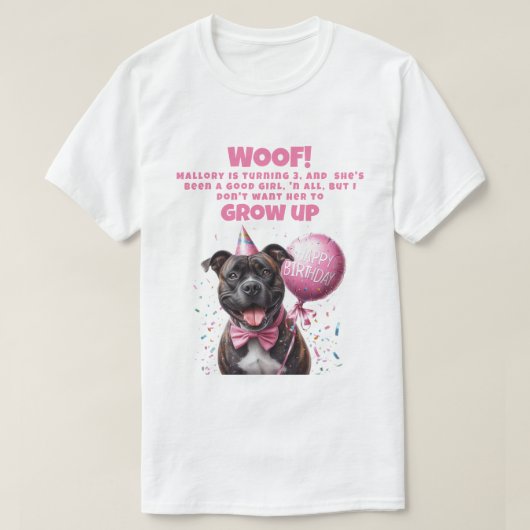 Grappig Gepersonaliseerde Hond Verjaardag Papa T-shirt (Design voorkant)