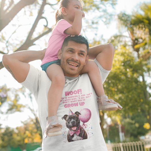 Grappig Gepersonaliseerde Hond Verjaardag Papa T-shirt
