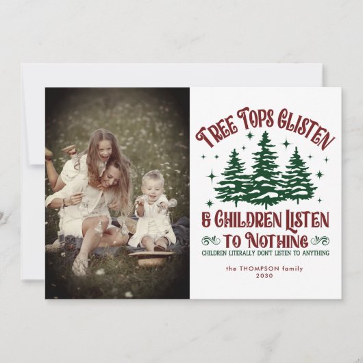 Grappig Gepersonaliseerde Kerstboom Schattigee Fot Feestdagenkaart (Voorkant)