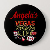 Grappig Gepersonaliseerde Las Vegas Verjaardag Par Ronde Button 4,0 Cm (Voorkant)