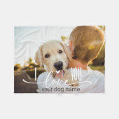 Grappig gepersonaliseerde liefde paw print Hondenl Fleece Deken (Voorkant (Horizontaal))