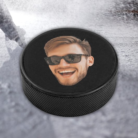 Grappig Gepersonaliseerde Mannen Gezicht Foto Hock Hockey Puck
