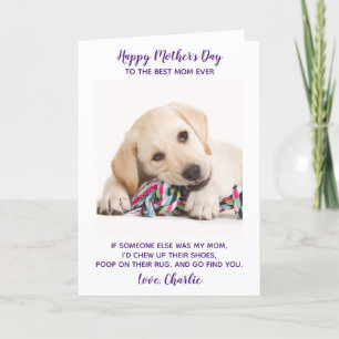 Grappig Gepersonaliseerde Pet Photo Moederdag Dog Feestdagen Kaart