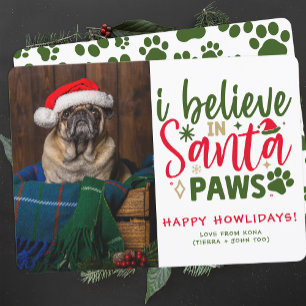 Grappig Gepersonaliseerde Schattigee Hond Kerstfot Feestdagenkaart