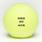 Grappig gepersonaliseerde tekst Kus My Ace Tennisballen (Voorkant)
