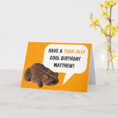 Grappig Gepersonaliseerde Toad-Ally Cool Verjaarda Kaart (Gele Bloem)