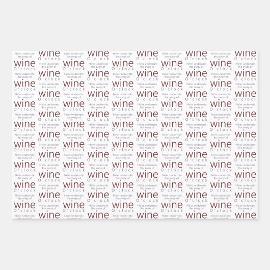 Grappig Gepersonaliseerde Wijn O'clock Inpakpapier Vel (Voorkant 2)