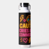 Grappig Gepersonaliseerde Zwangerschap Neon Waterfles (Voorkant)