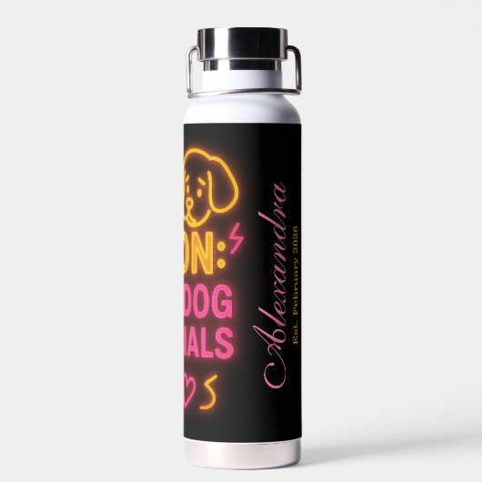 Grappig Gepersonaliseerde Zwangerschap Neon Waterfles (Achterkant)