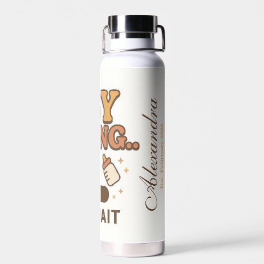 Grappig Gepersonaliseerde Zwangerschap Progress Ba Waterfles (Achterkant)