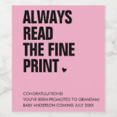 Grappig gepromoveerd tot oma zwangerschapsaankondi wijn etiket (Enkel label)