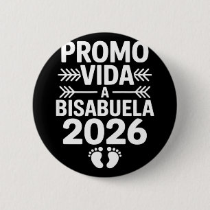 Grappig gepromoveerd tot overgrootmoeder 2026 met  ronde button 5,7 cm