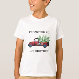 grappig gepromoveerd voor grote broer kersttruck t-shirt