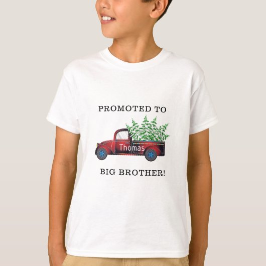 grappig gepromoveerd voor grote broer kersttruck t-shirt (Voorkant)