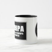 grappig geramde opa word art add monogram mok (Midden)