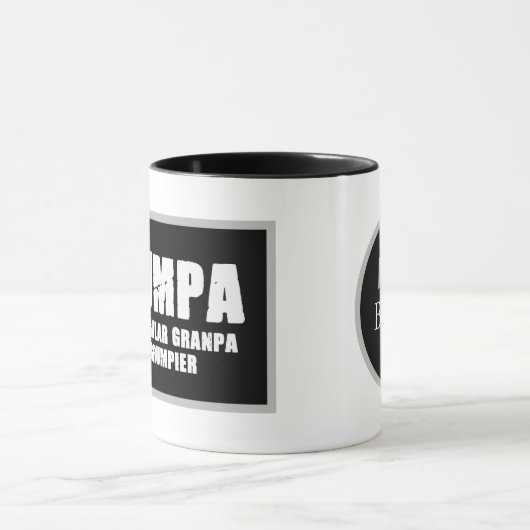 grappig geramde opa word art add monogram mok (Midden)