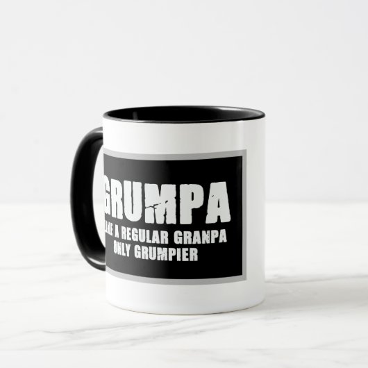 grappig geramde opa word art add monogram mok (Voorkant links)