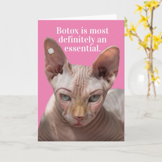Grappig gerimpeld kat-botox is essentieel kaart (Gele Bloem)