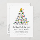 Grappig gerold met het toiletpapier kerstboom feestdagenkaart (Voorkant / Achterkant)
